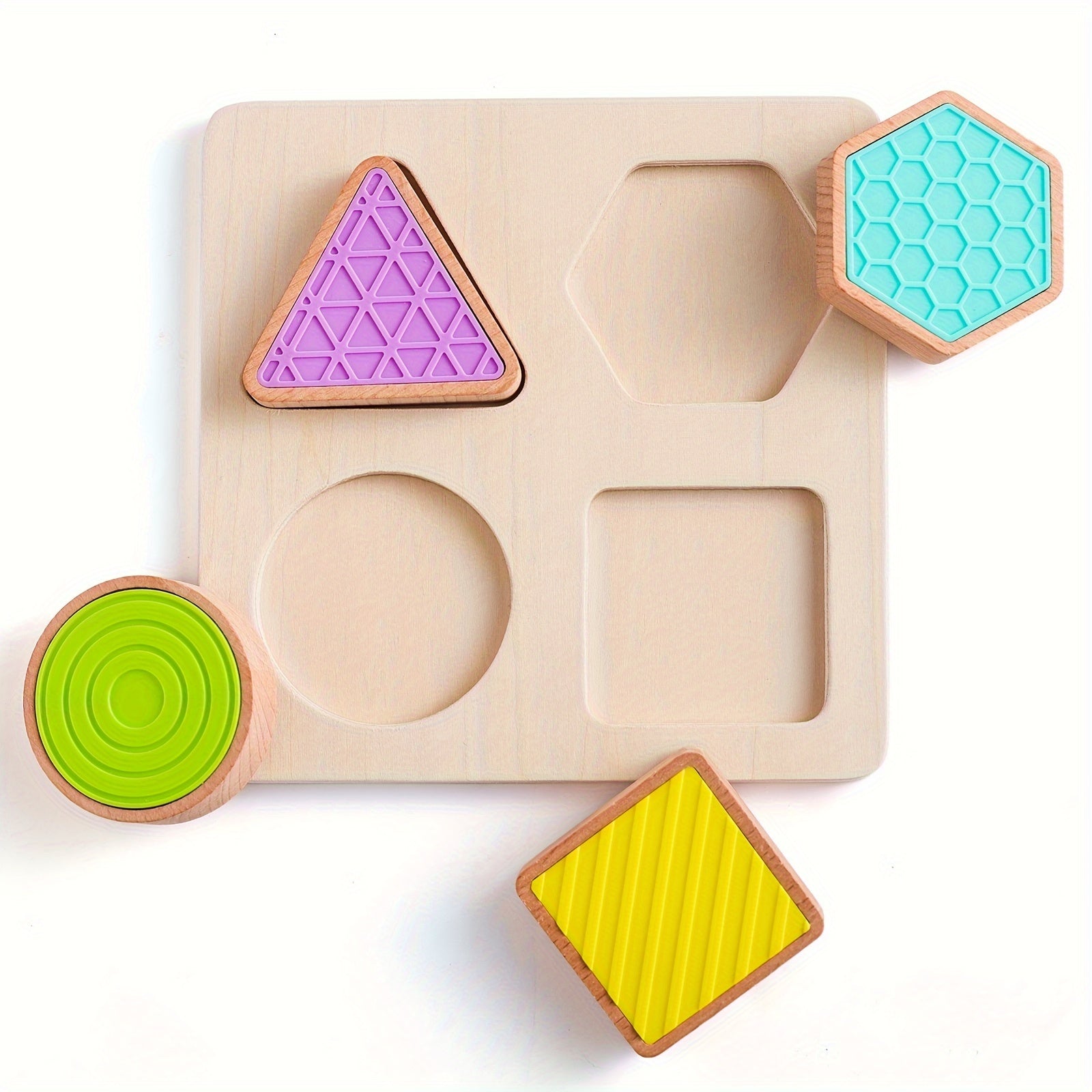 Wooden Sensory Shape Matching Puzzle Educational Toy for Cognitive Skills