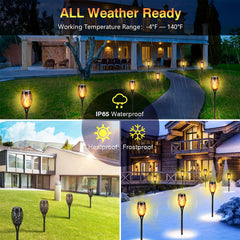 Solar Outdoor Halloween Torch Lights with Flickering Flame Effect