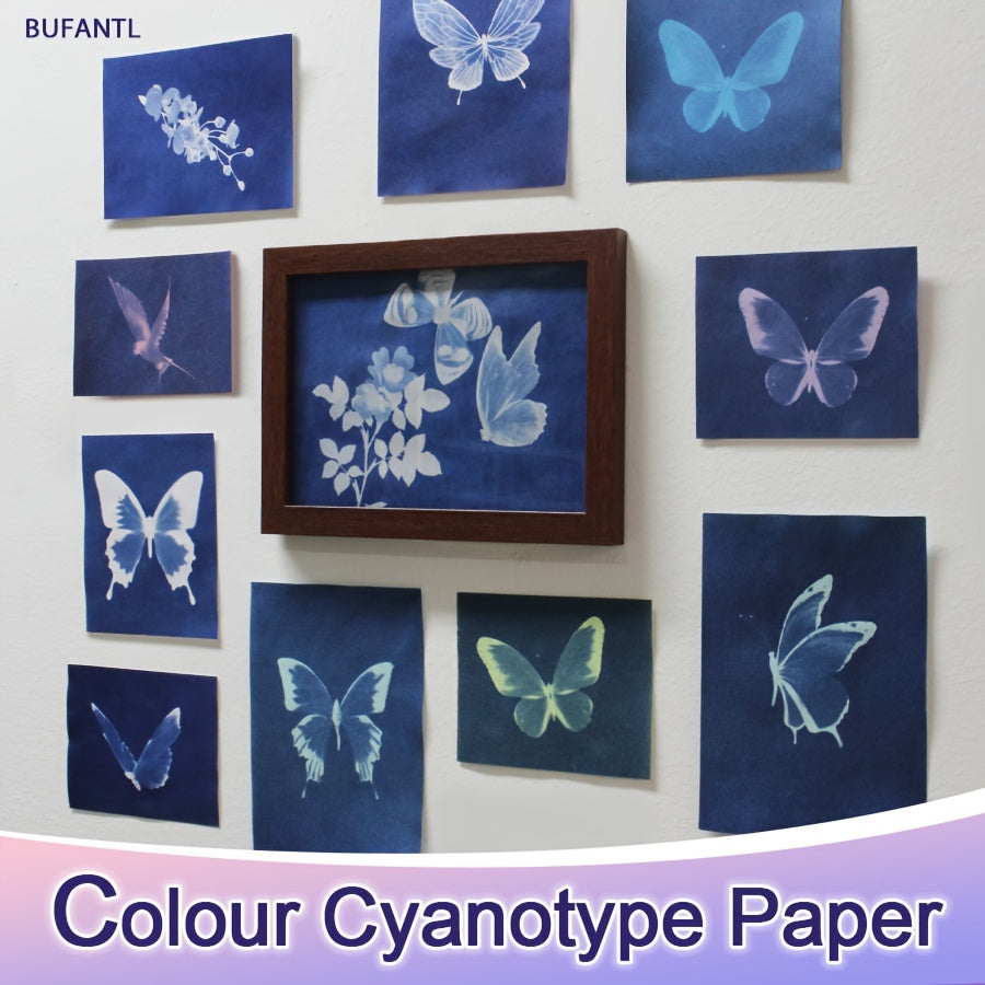 Colored Sun Print Paper Kit - A4 A5 A6 - Animal Plant Materials - Tutorials