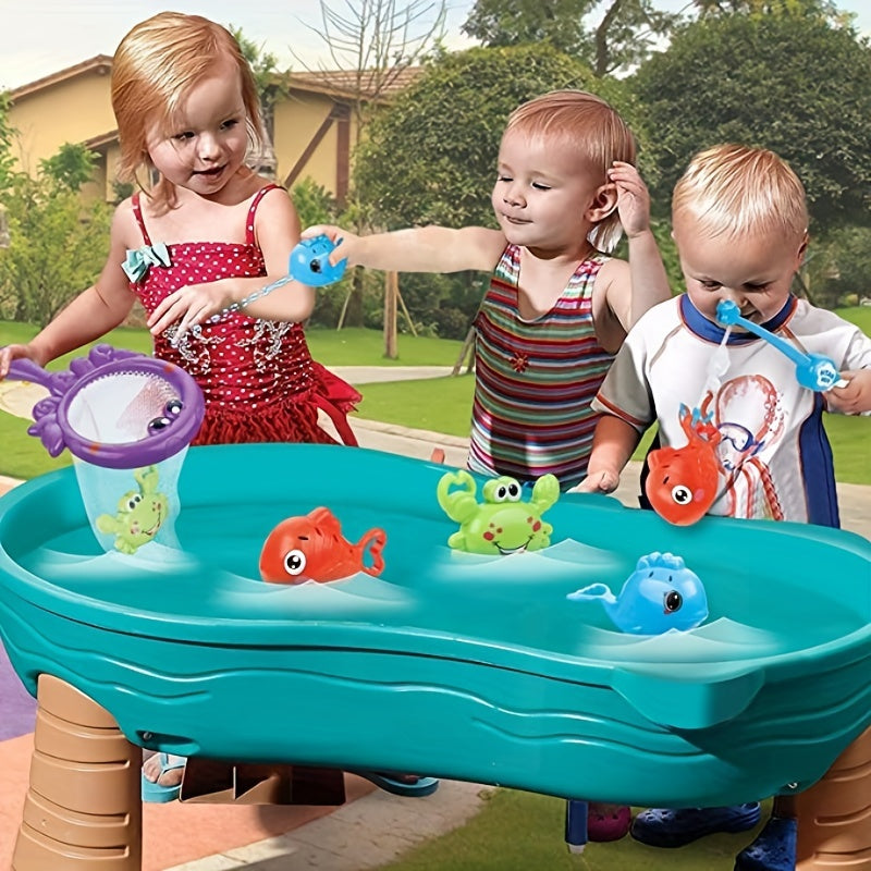 Kids Fishing Bath Toy Set with Fish Net and Spray Fish