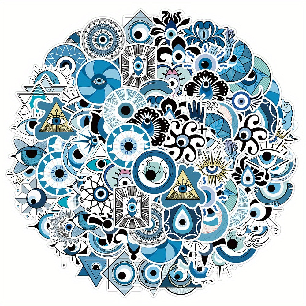 60pcs Evil Eye Stickers for Water Bottle Car Computer & More