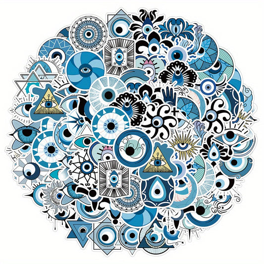 60pcs Evil Eye Stickers for Water Bottle Car Computer & More
