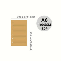 80-Sheet 6-Hole Loose Leaf Paper, 10.5 x 8.5 Inches