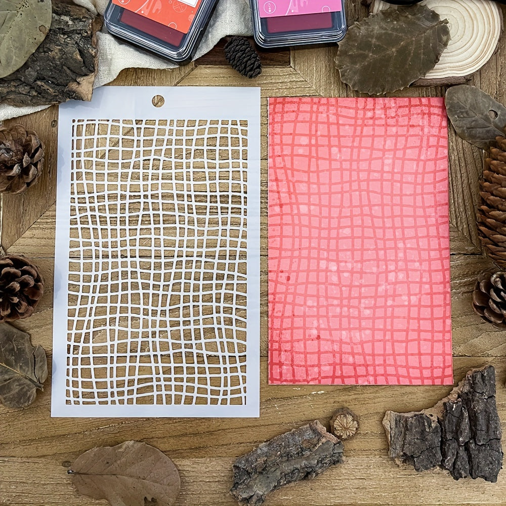 Wave Grid Stencils for DIY Art Painting on Wood Canvas Paper Fabric Wall
