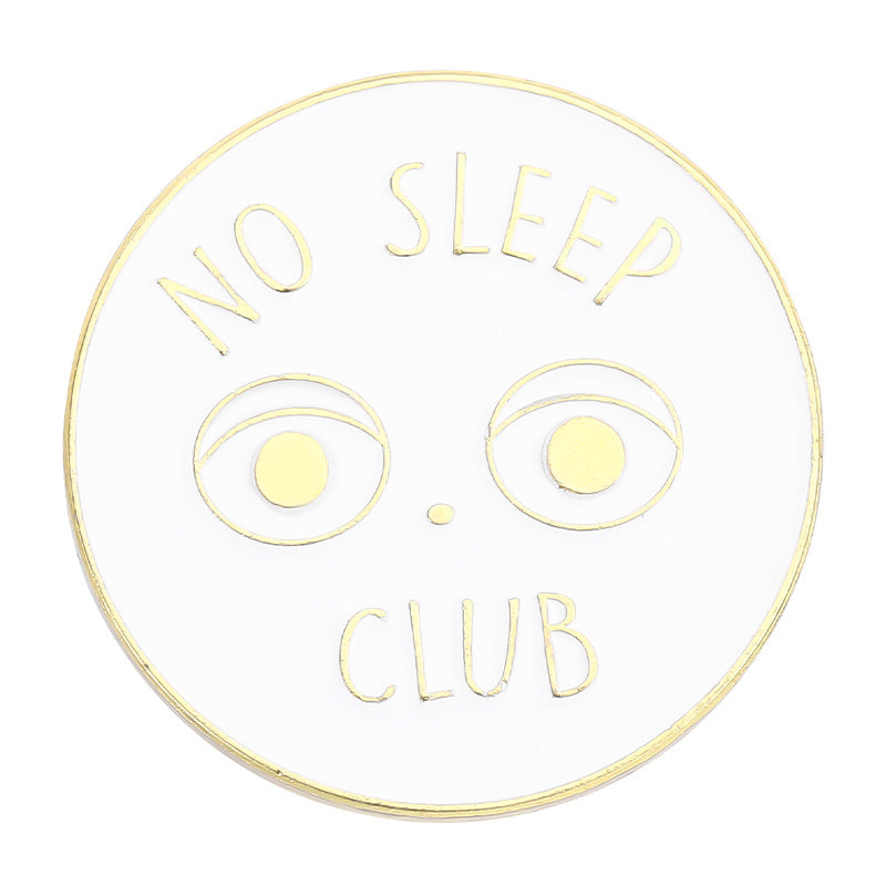 No Sleep Club Enamel Pins Brooches Punk Cat Bad Luck Rabbit Rose Lapel Badges