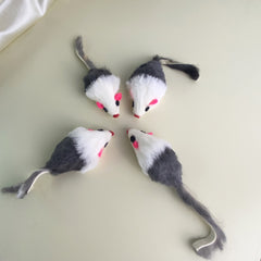 Rabbit Fur Cat Toy with Rattling Sound