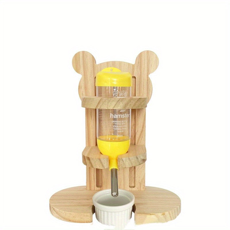 Adjustable Hamster Water Stand with Food Basin