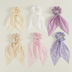 6pcs Girls Floral Hair Tie Hair Band Princess Hair Accessories