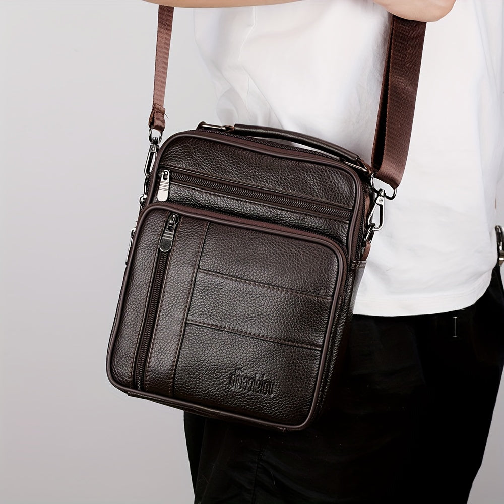 Vintage Style Unisex Messenger Bag with Zipper Closure