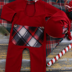 Newborn Christmas Photo Shooting Set Baby Romper Photography Costume