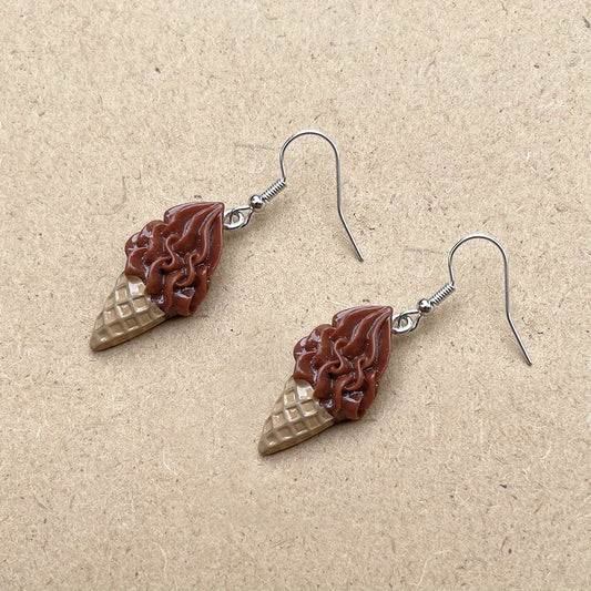 Ice Cream Resin Drop Dangle Earrings Food Accessories For Women