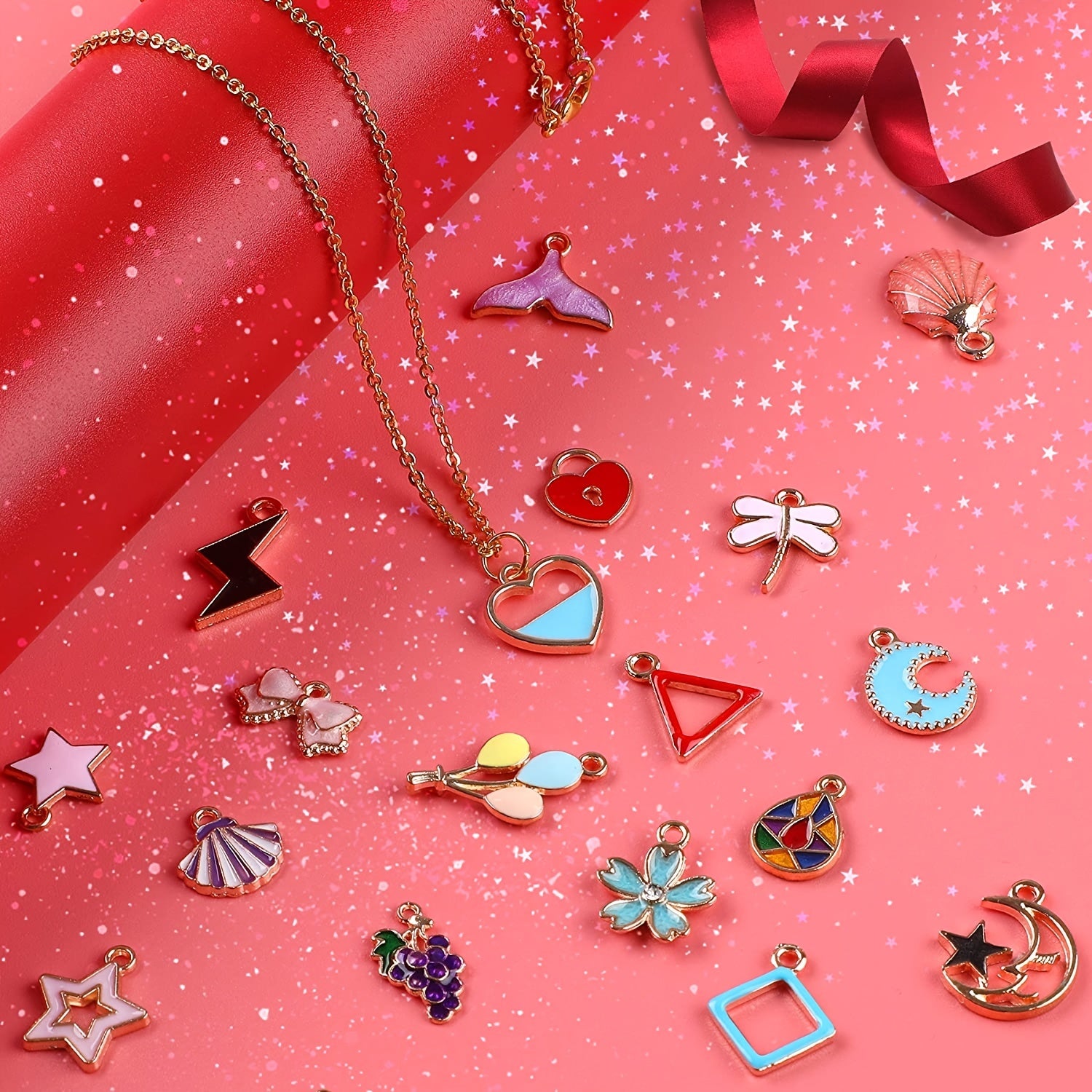50pcs Assorted Enamel Charms for DIY Jewelry Making