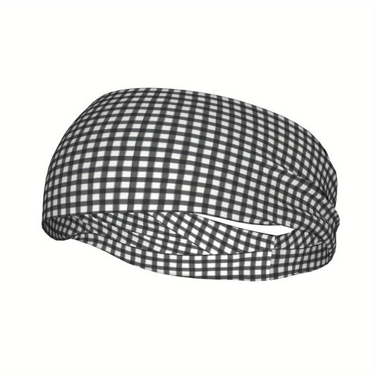 Men's Vintage Headband Plaid Pattern Lightweight Fabric Non Slip Hairband