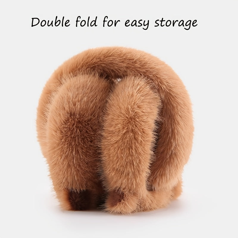 Dolphin Earmuffs Cozy Fleece Lined Winter Ear Warmers Brown & Stripes