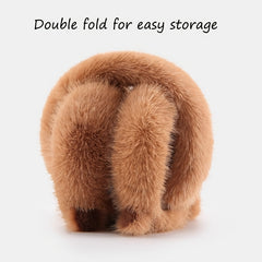 Dolphin Earmuffs Cozy Fleece Lined Winter Ear Warmers Brown & Stripes