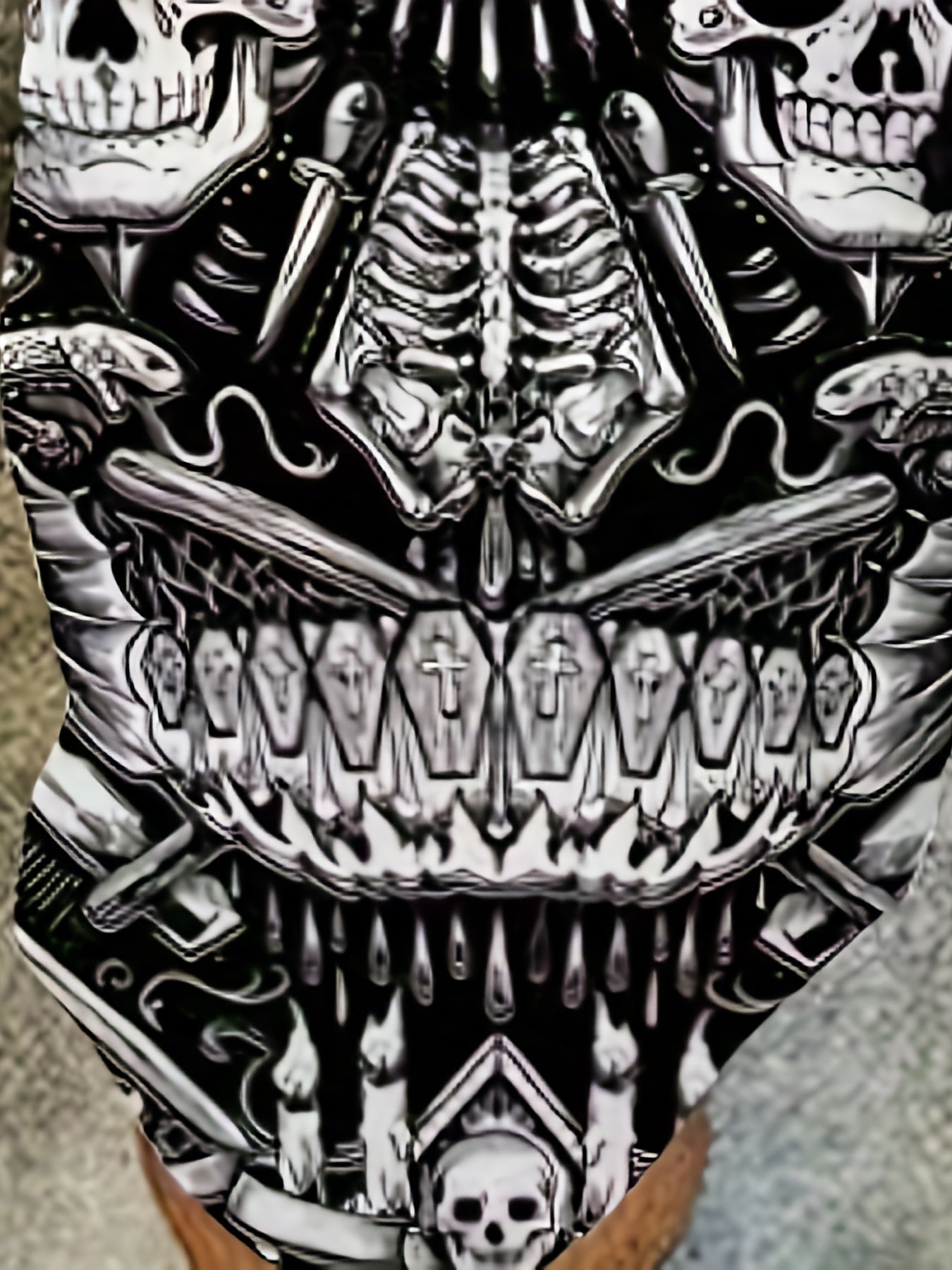 Men's Skull Graphic Active Drawstring Shorts for Summer