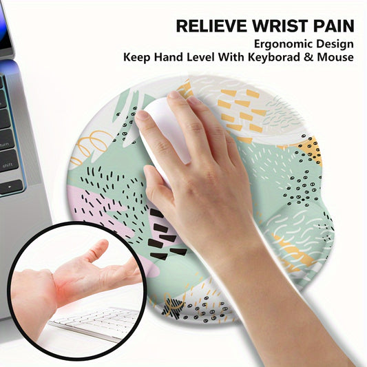 Green Geometric Pattern Milk Fiber Fabric Mouse Pad