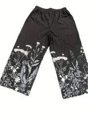  Floral Print Wide Leg Loose Pants