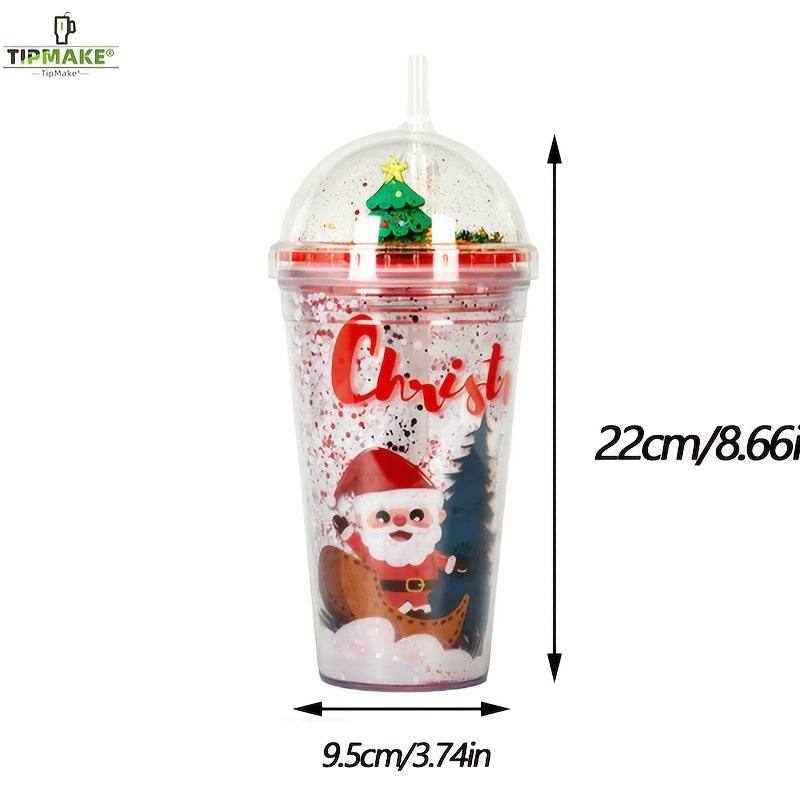 Christmas Series Plastic Cup Large Capacity Hand held Christmas Cup