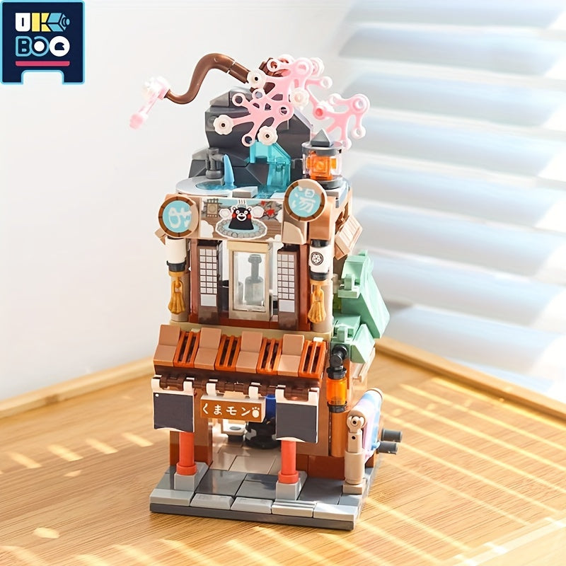 Street View Noodle Sushi Hot Spring Tea House Building Blocks Set