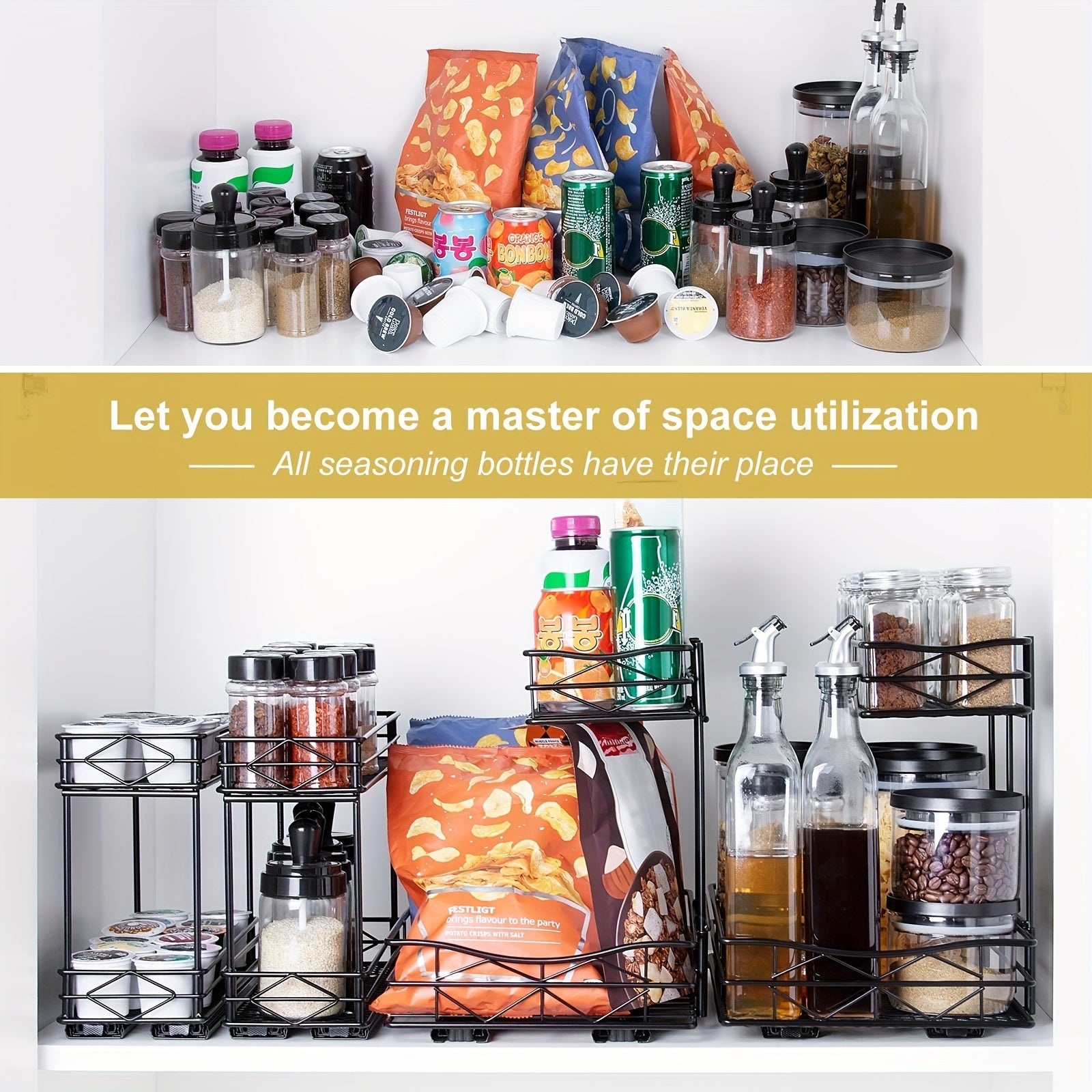 Pull Out Spice Rack Kitchen Organization