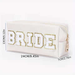 Waterproof Chenille Letter Patch Makeup Bag Travel Storage Pouch