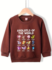 Girls' Axolotls Print Casual Sweatshirt Top