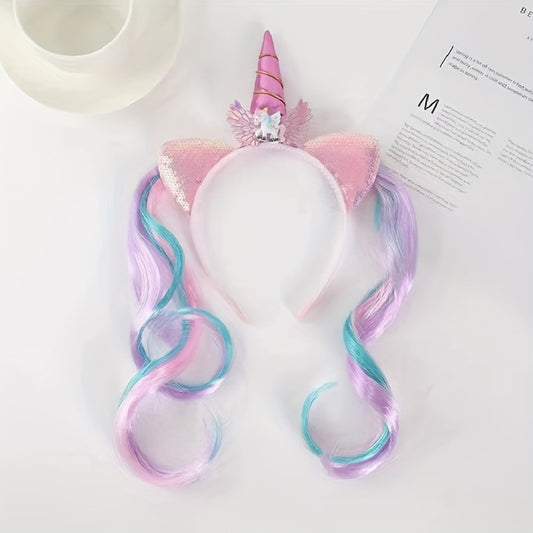 Unicorn Mermaid Wig Headband Hair Accessories for Party