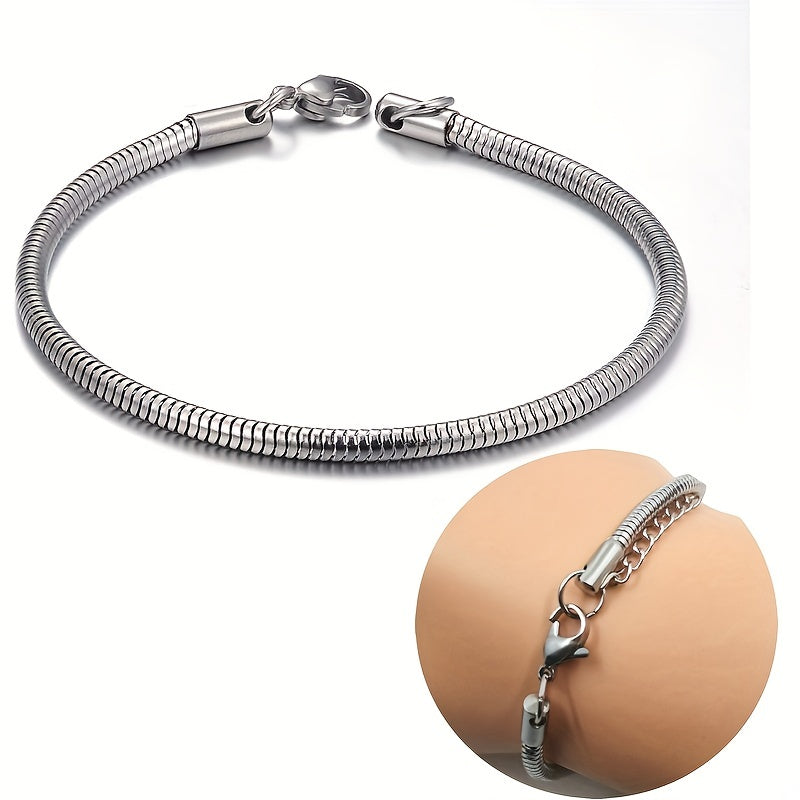 Men's Stainless Steel Snake Bone Chain Bracelet