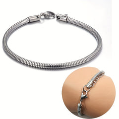 Men's Stainless Steel Snake Bone Chain Bracelet