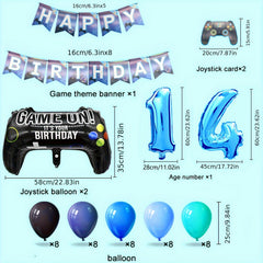 Video Game Party Birthday Decoration Set with Happy Birthday Banner
