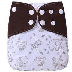 Cartoon Print Reusable Baby Cloth Diaper