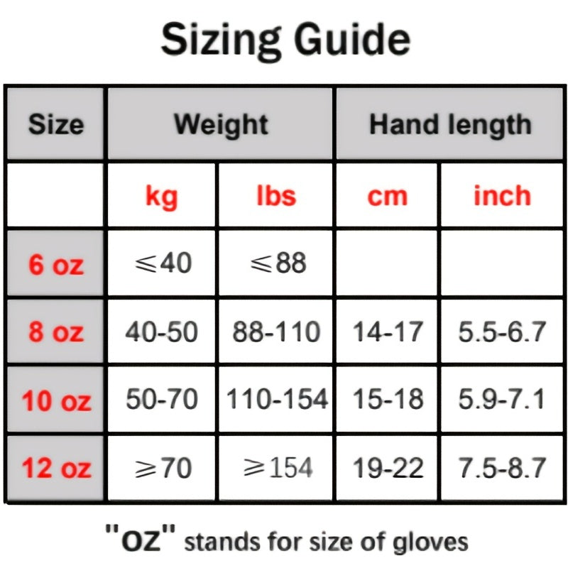 Competition Boxing Fighter Gloves 6-12 Oz Padded Wrist Support