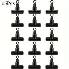15pcs T Swivel Ring Fishing Connectors Rig Beads Hair Tackle Accessory