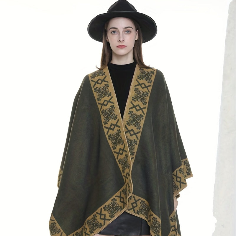 Warm Shawl Wrap Open Front Poncho Cape for Women