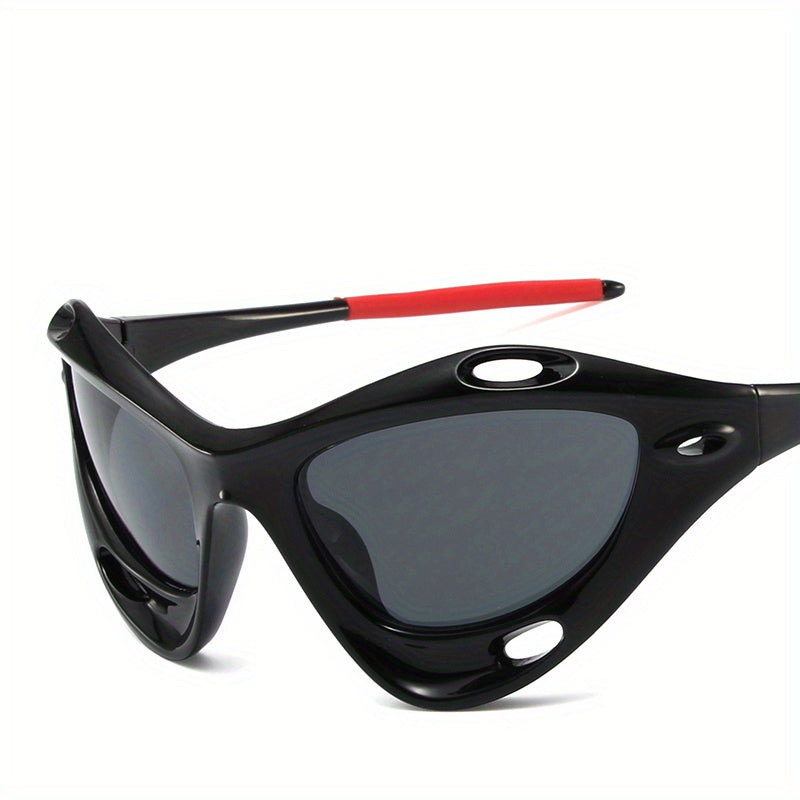 Y2K Wrap Around Sunglasses Hollow Shield Eyewear UV400