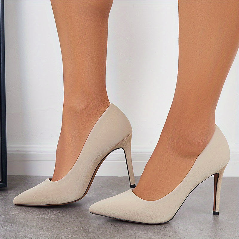 Women's Satin Pointed Toe High Heels Slip On Stiletto Heels