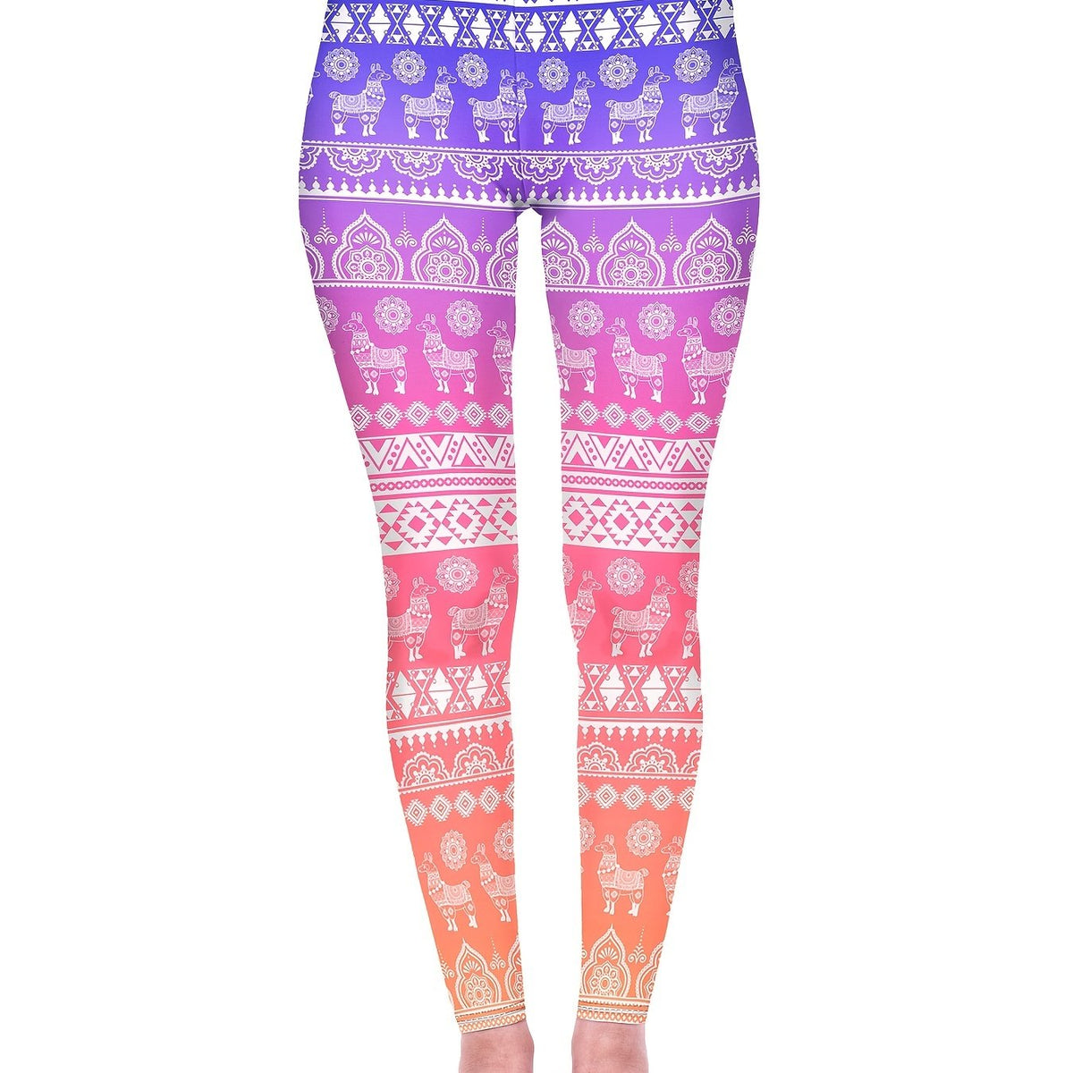Gradient Print Skinny Leggings Stretchy High Waist Yoga Leggings