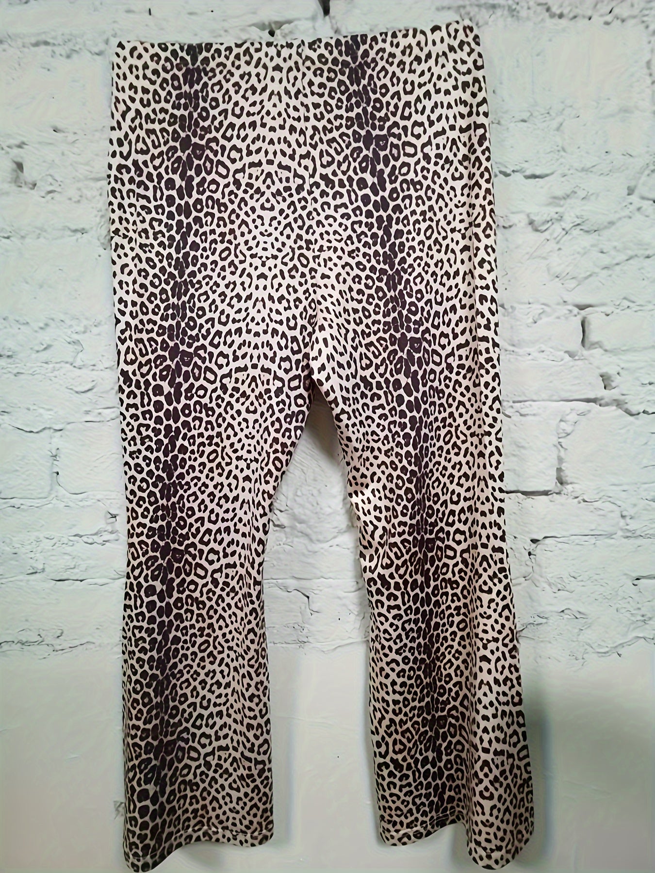  Leopard Print Flared Leg Pants