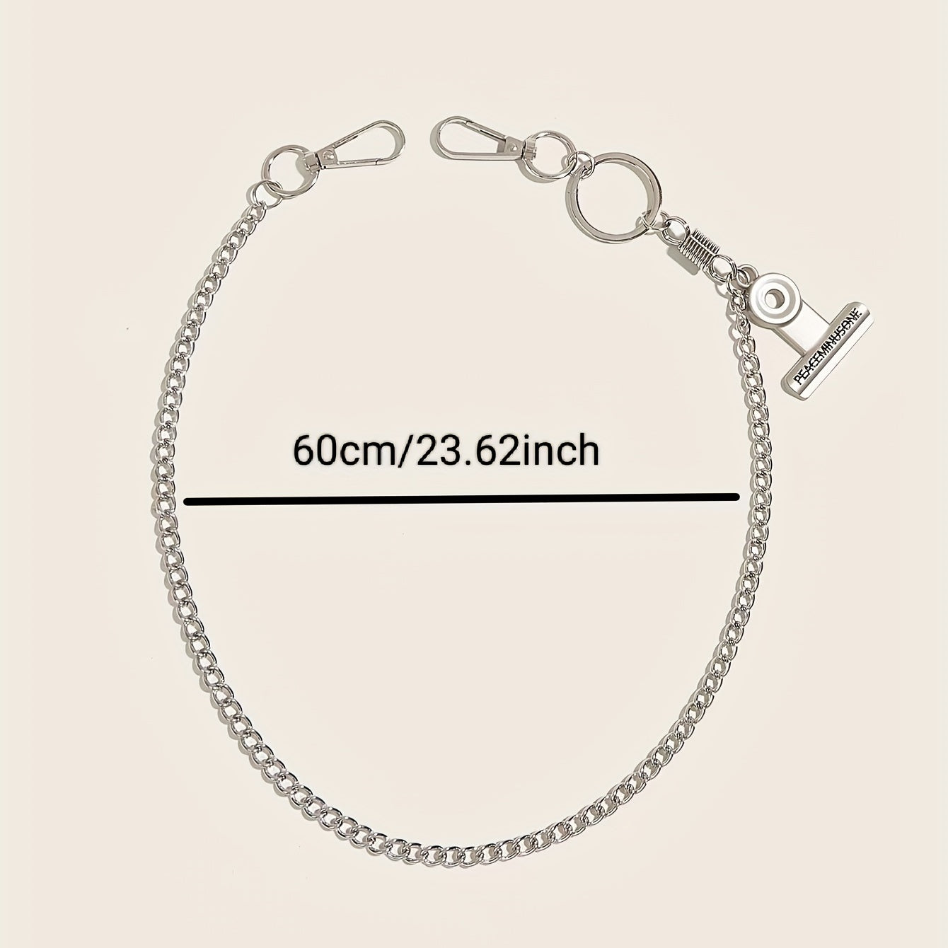 Punk Slogan Charm Pant Chain Metal Hip Hop Jeans Decoration Women