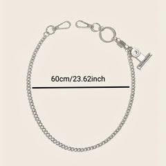 Punk Slogan Charm Pant Chain Metal Hip Hop Jeans Decoration Women