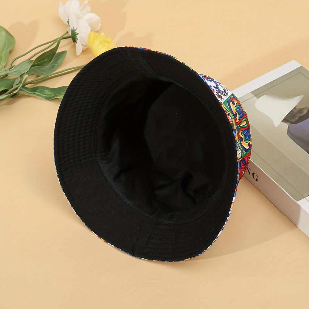 Ethnic Print Reversible Outdoor Bucket Hat