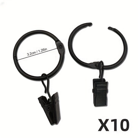 10pcs Metal Snap Ring Clips for Hanging Curtain Shower Curtain Hook Clips