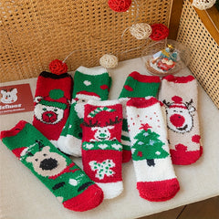 7 Pairs Christmas Socks Fuzzy & Comfy Women's Stockings
