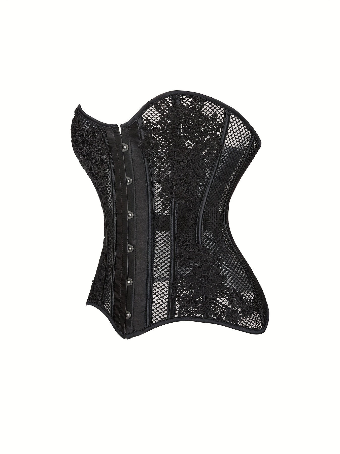 Mesh Strapless Corset Tummy Control Body Shaper Lace Up Slimmer Women's Lingerie