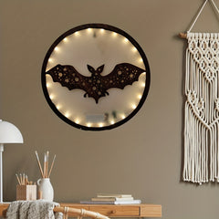 LED Lights Wooden Bat Series Wall Hanging Decoration
