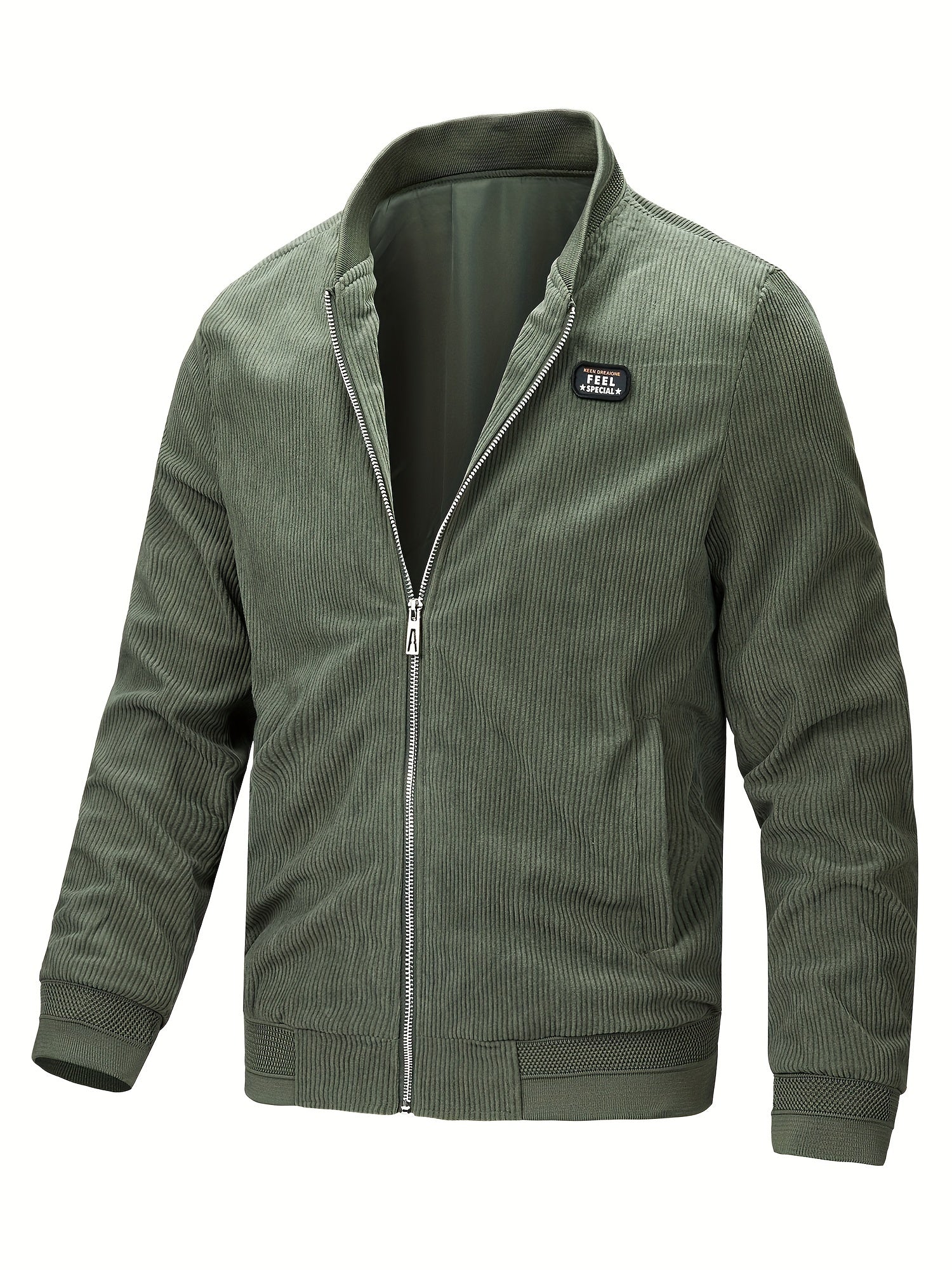Men's Corduroy Varsity Jacket College Windbreaker