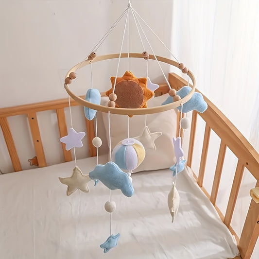 Nordic Hot Air Balloon & Star Felt Crib Decor - Cloud Wind Chime