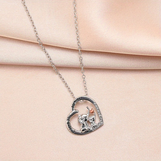 Heart Shaped Elephant Necklace Animal Lady Romantic Confession Gift
