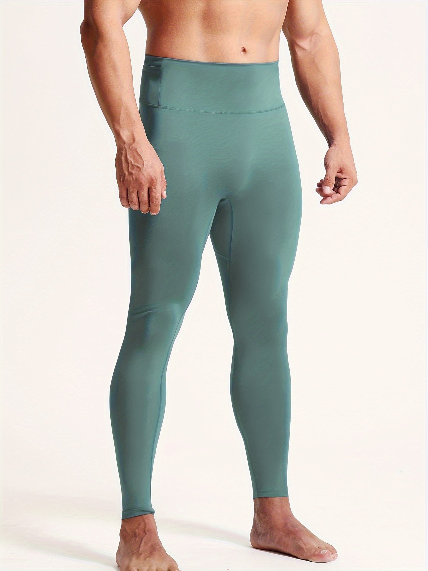 Men's Solid Leggings Active Quick Drying Sports Compression Pants